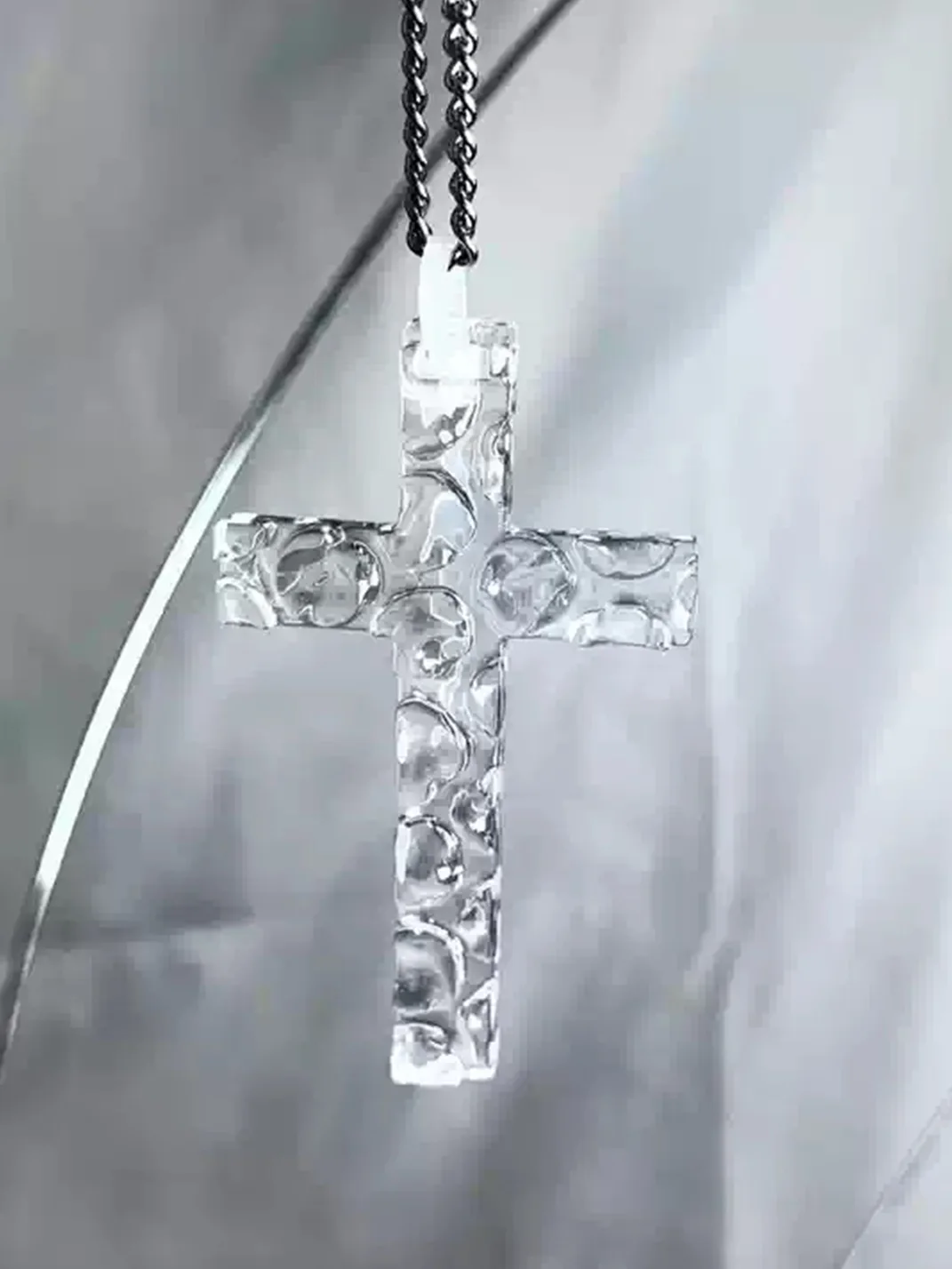 AXBD | Foam Faith Transparent Cross Pendant Necklace