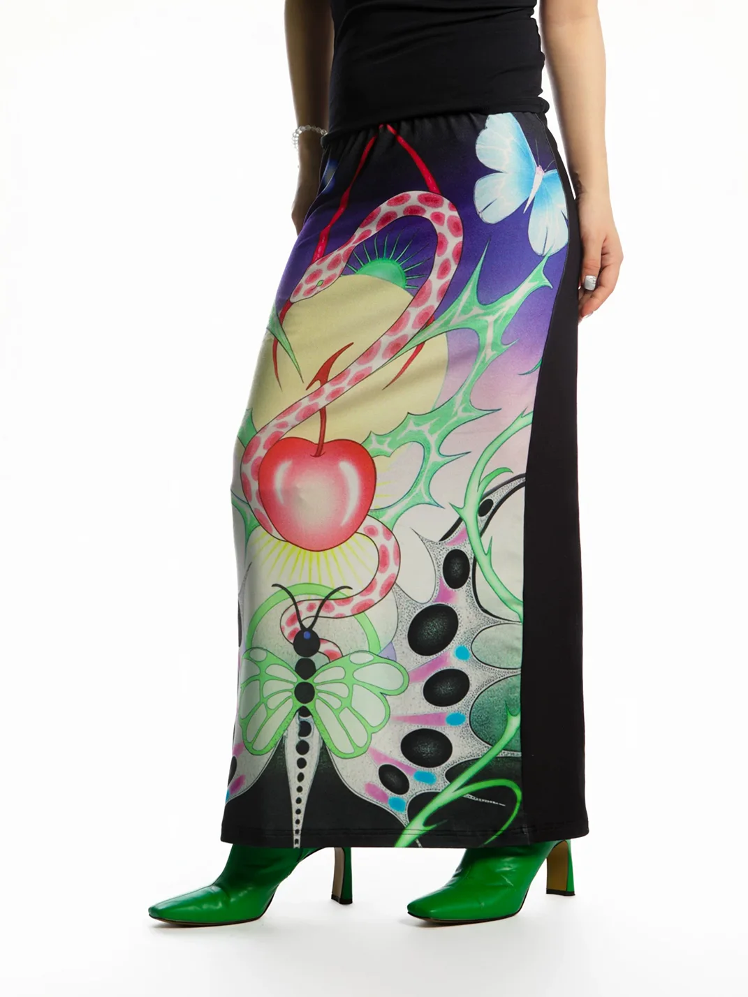 DeadEndKids | Y2K Printed Stretch Long Skirt
