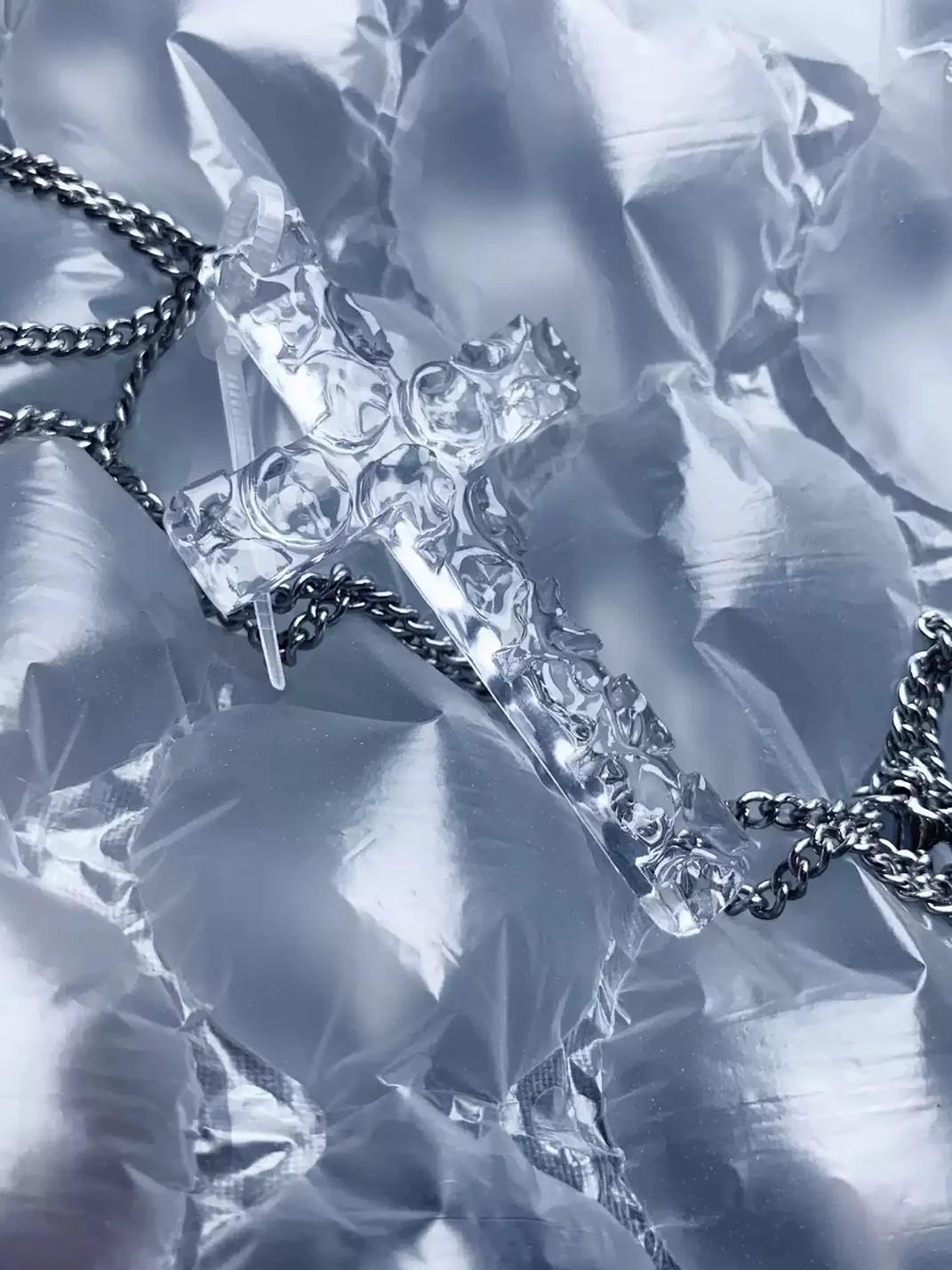 AXBD | Foam Faith Transparent Cross Pendant Necklace