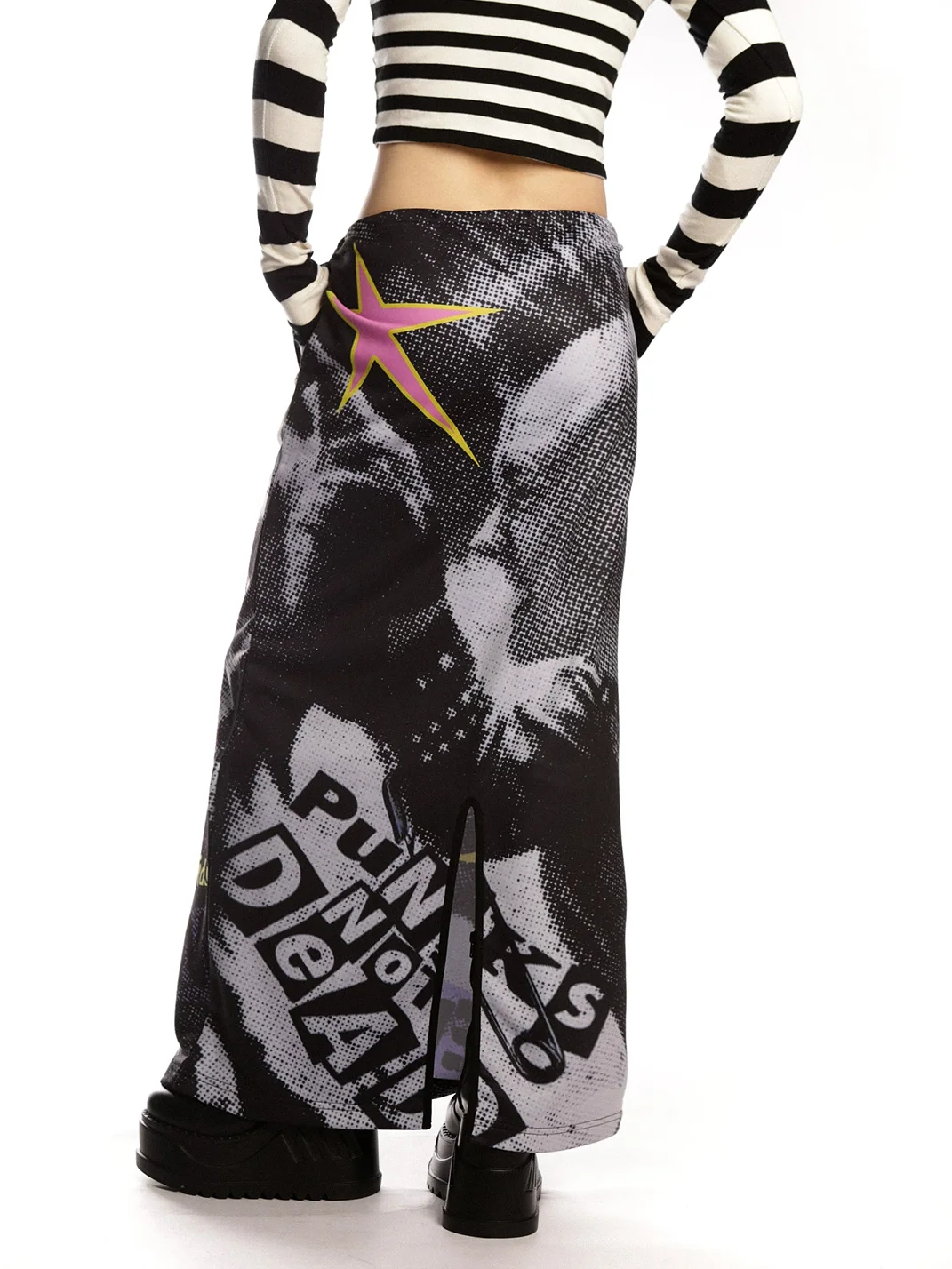 DeadEndKids | Punk Print Long Sweat Skirt