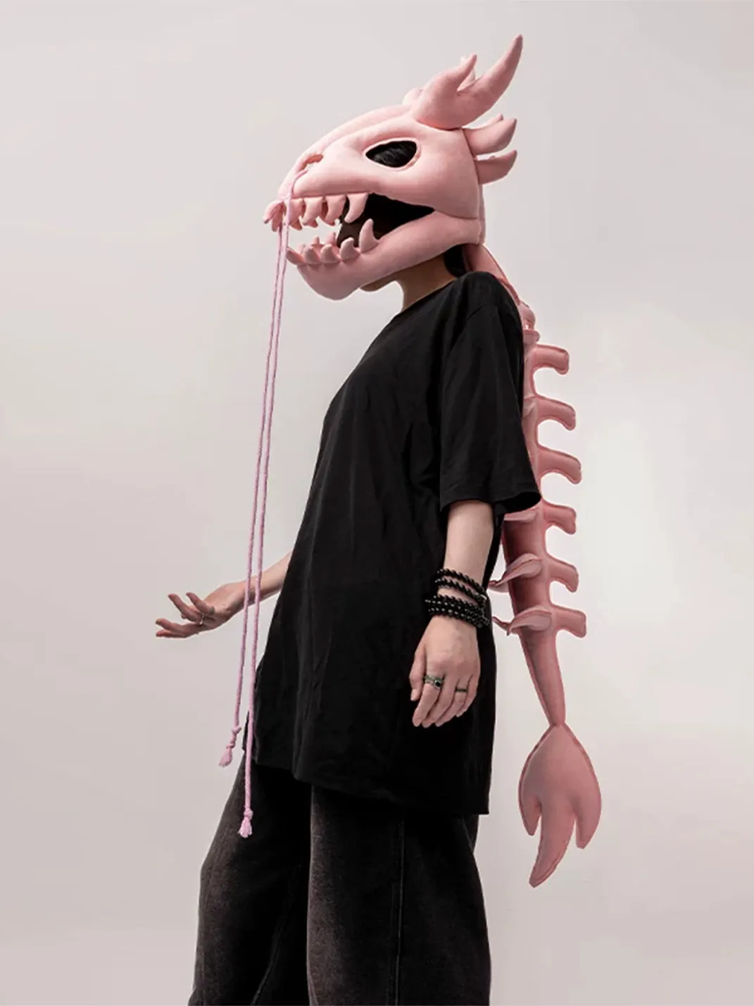 OYU | LoongBone Plush Dragon Skeleton Hood Mask