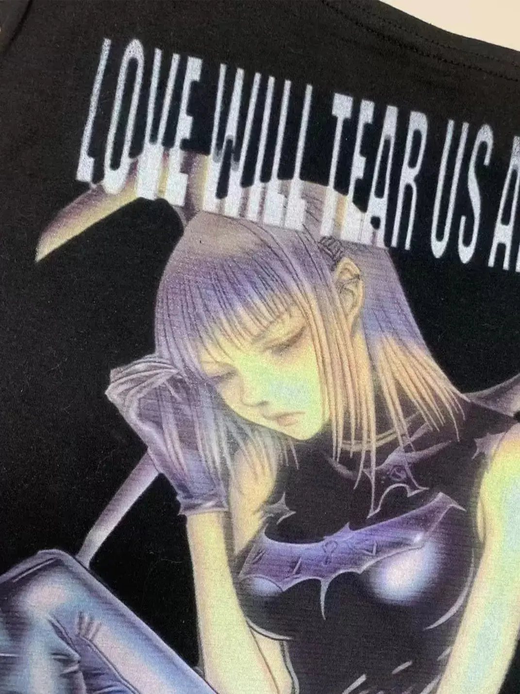WEBBAR | Y2K Punk Emo Halter Tank Top with Anime Graphic Print