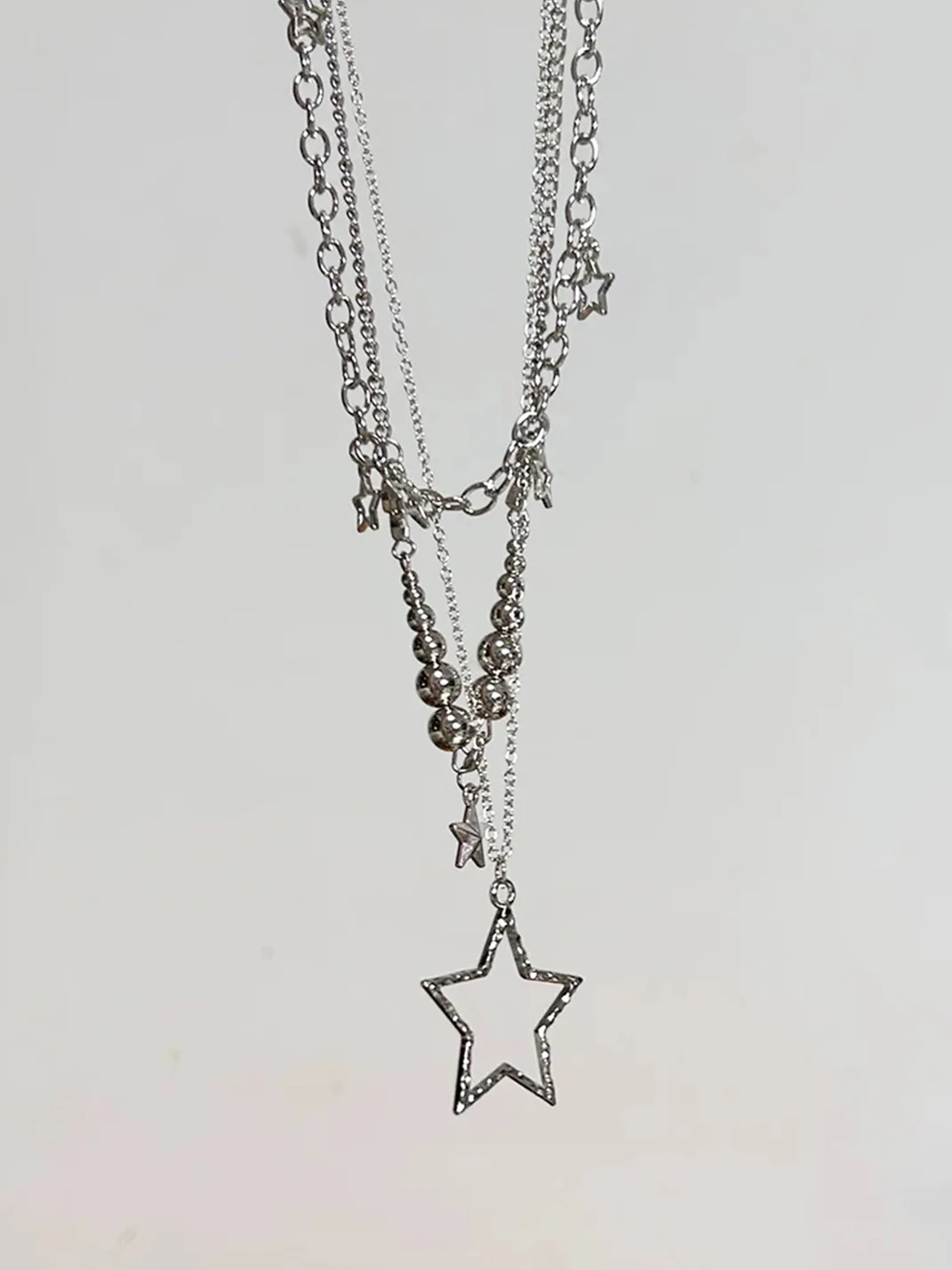 KHEPHAIA | Star Pendant Silver Necklace Set