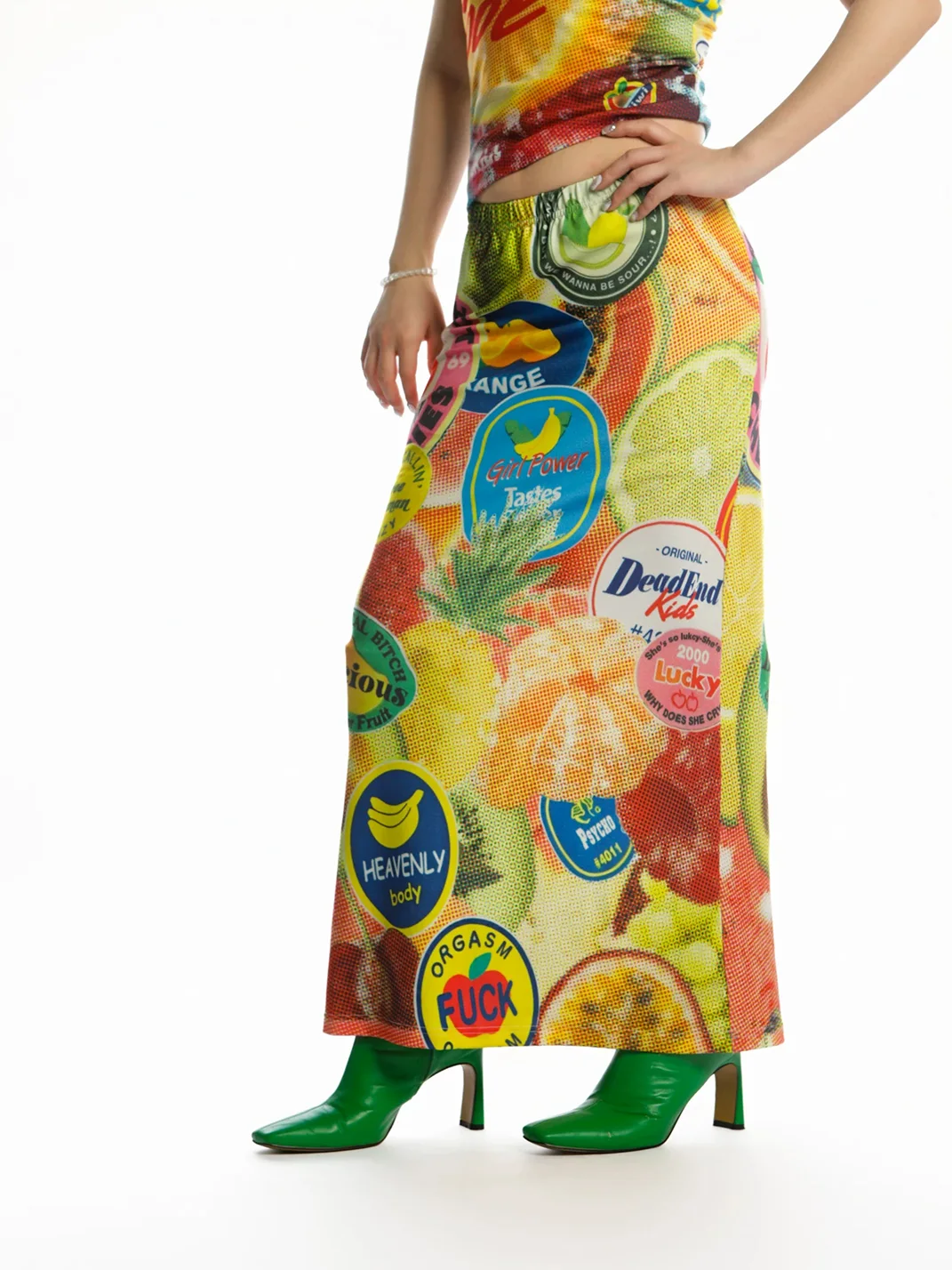 DeadEndKids | Y2K Printed Stretch Long Skirt