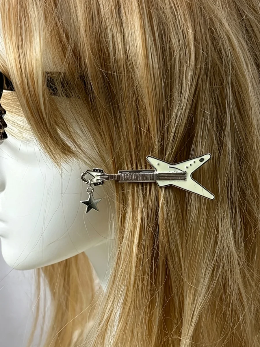 KHEPHAIA | Sweet Bow Alloy Star Guitar Hair Clips - 2