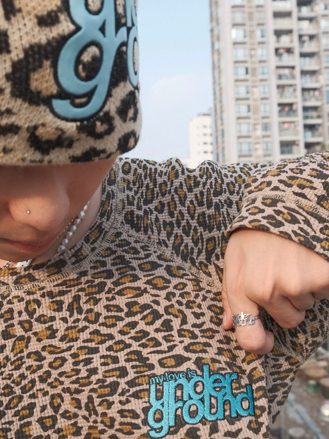 feex(u) | Leopard Jacquard Patchwork Beanie