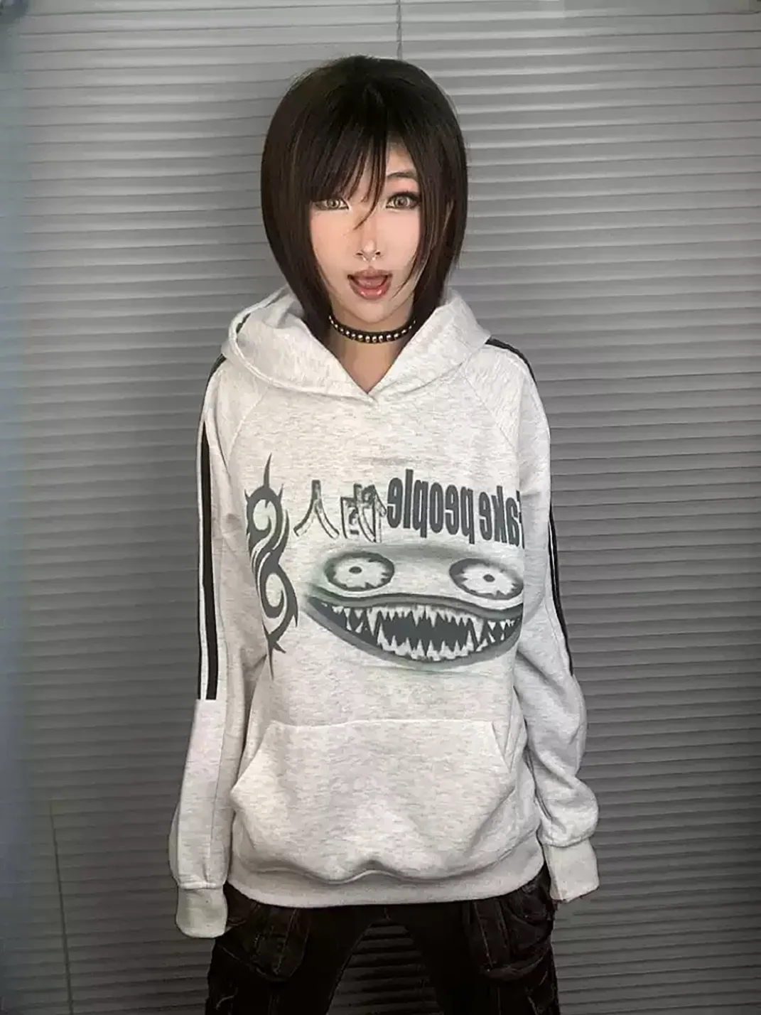WEBBAR | Fake People Graphic Hooded Sweatshirt