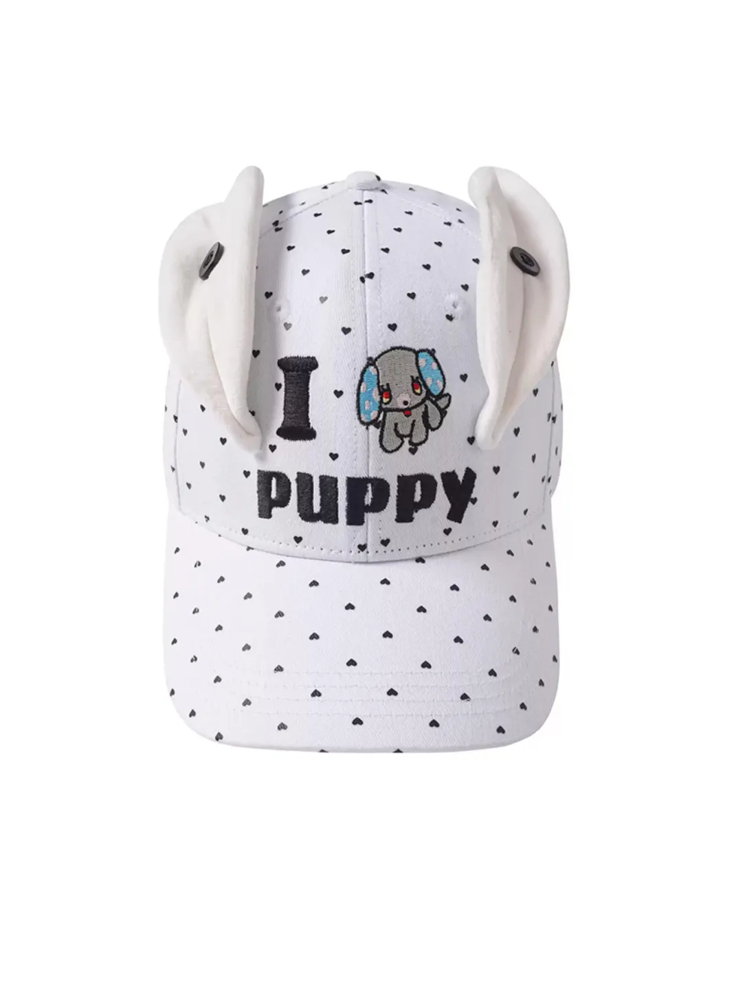 BlackBerry | I Puppy Heart Detail Adjustable Ear Baseball Cap