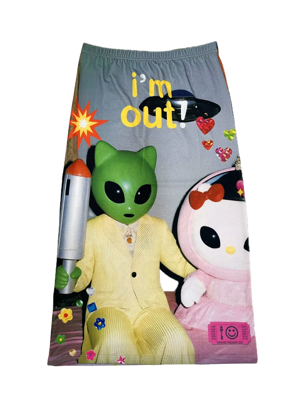 DeadEndKids | Y2K Printed Stretch Long Skirt