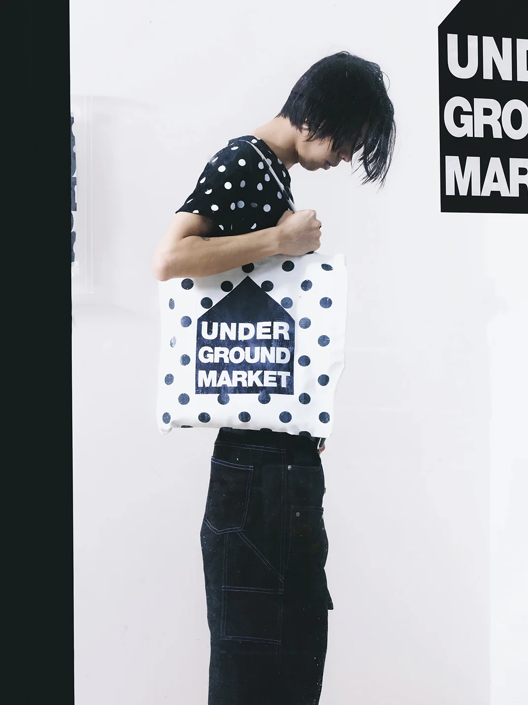 feex(u) | White Polka Dot Tote Bag