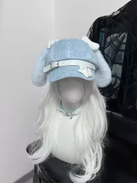 1GASTERINN | Light Blue Puppy Ear Beret Hat