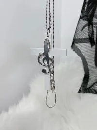 1GASTERINN | Cross Note Punk Necklace
