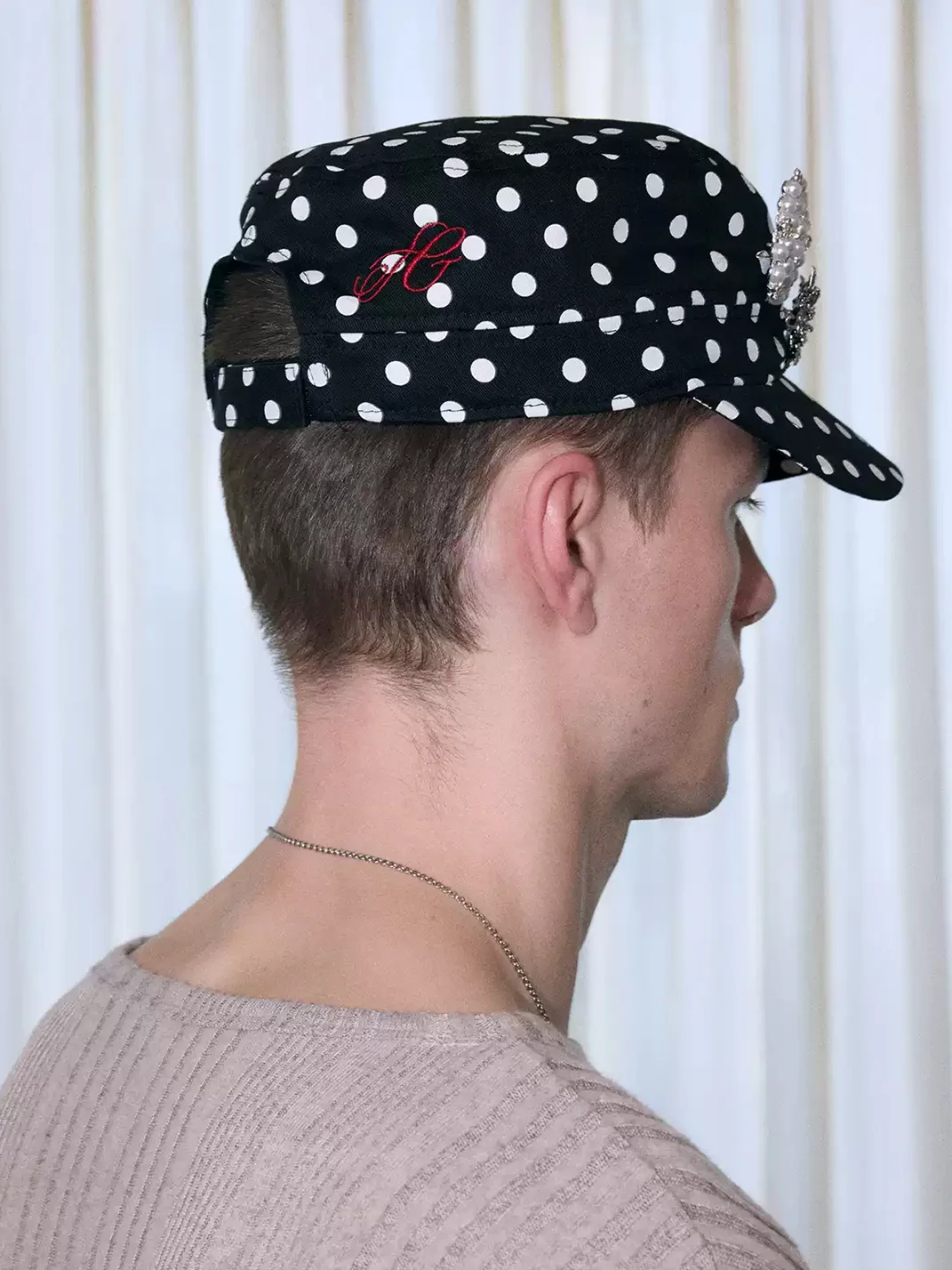 Ins Gale | InsGale Polka Dot Embroidered Vintage Cap