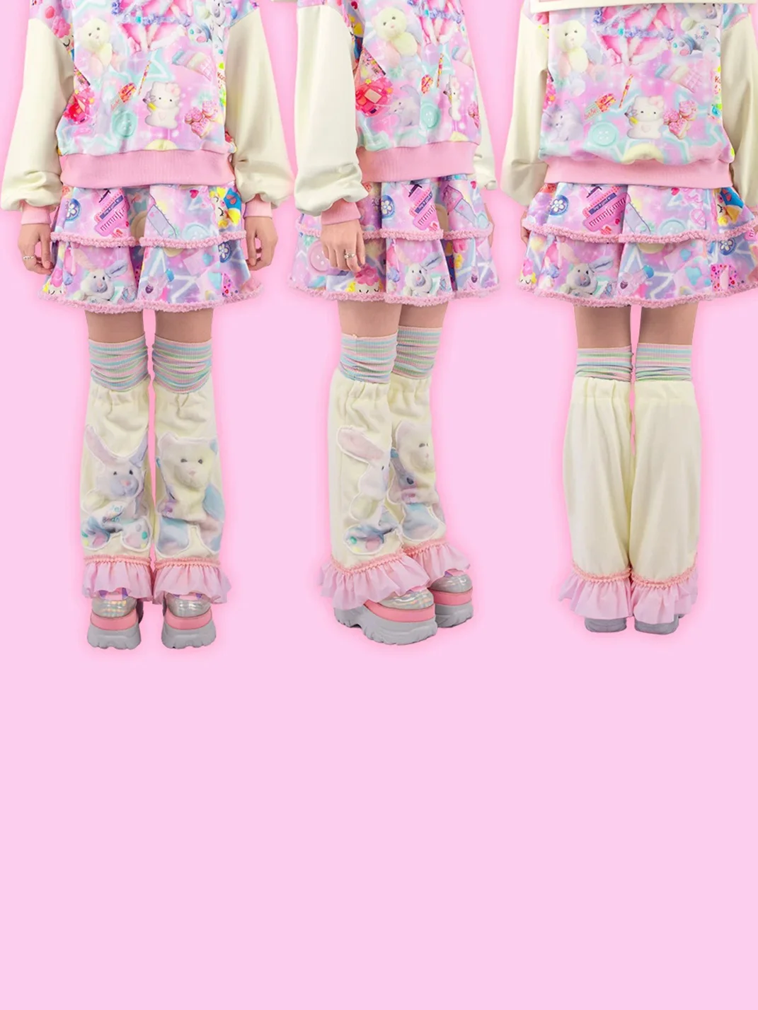 NIHONKIDS | Y2K Graphic Layered Mini Skirt