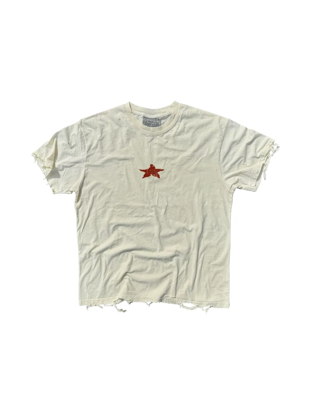 SHIBU | Distressed Star Print Washed Short-Sleeve T-Shirt