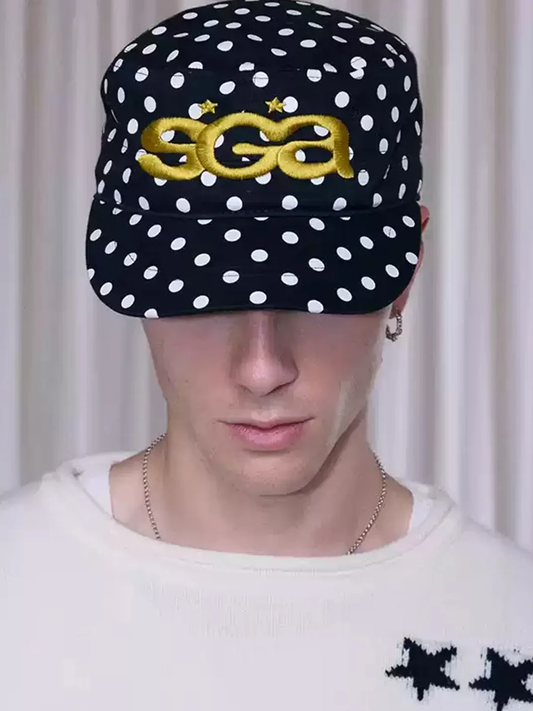 Ins Gale | InsGale Polka Dot Embroidered Vintage Cap