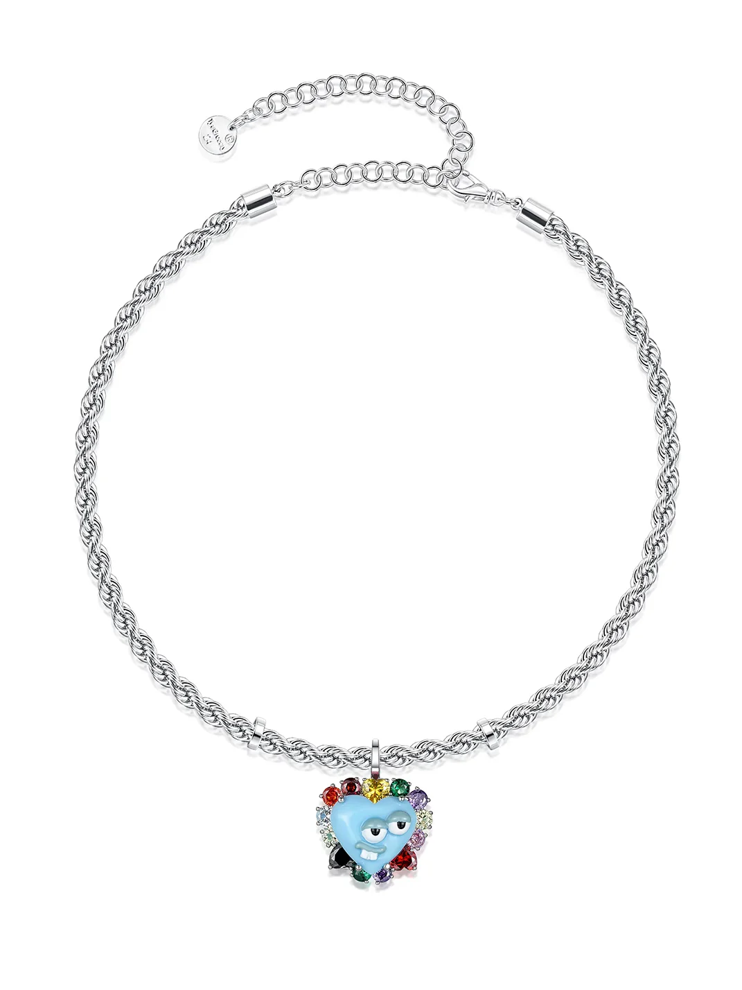 TysGrocery | Hand-Painted Pink Heart Face Pendant Necklace
