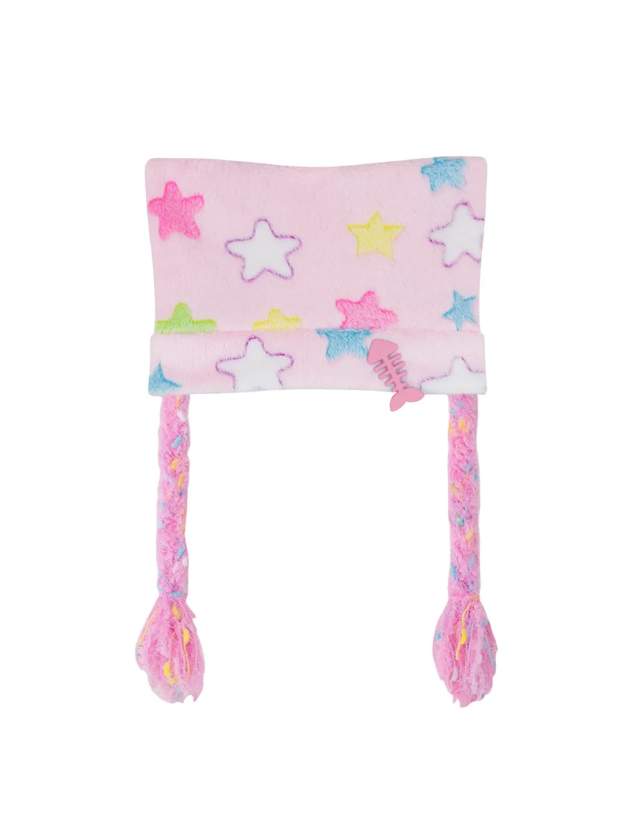 NIHONKIDS | Colorful Star Cat Ear Braid Hat - 2