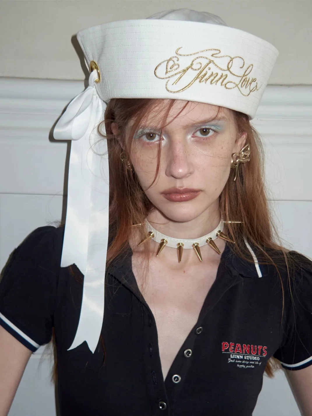 1JINN STUDIO | Sailor Style Wide Brim Hat with Bow Ribbon