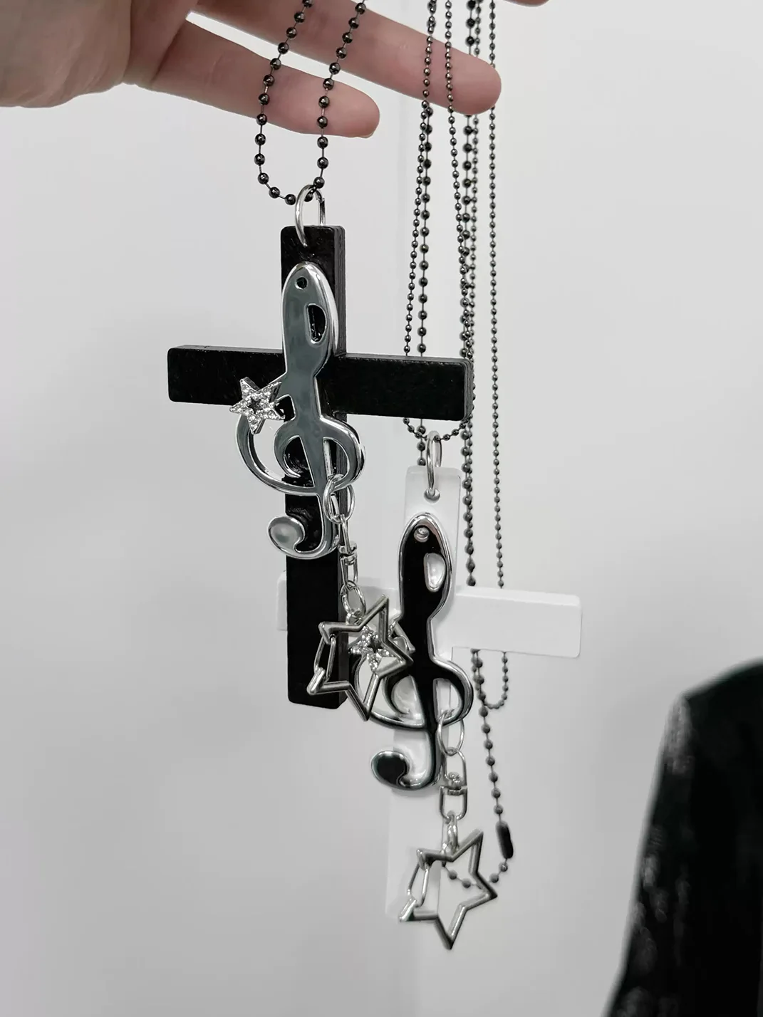 1GASTERINN | Cross Note Punk Necklace