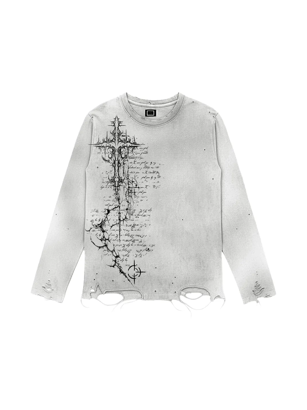 SHIBU | Unisex Vintage Distressed Gothic Long Sleeve T-Shirt