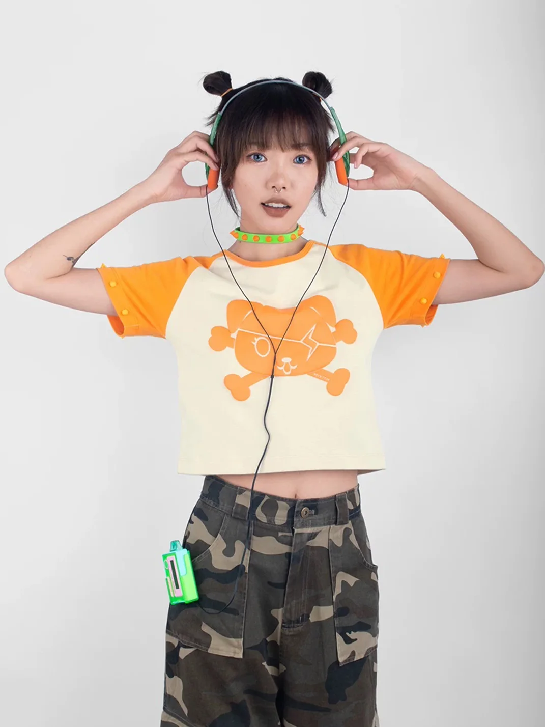 NIHONKIDS | Y2K Skull Raglan T-Shirt