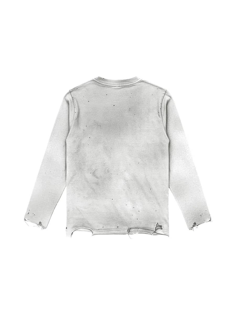 SHIBU | Unisex Vintage Distressed Gothic Long Sleeve T-Shirt - 4