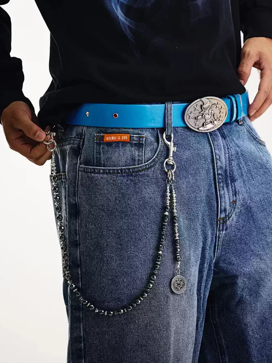 Avenue and Son | Faceted Bead Logo Trouser Chain - 3