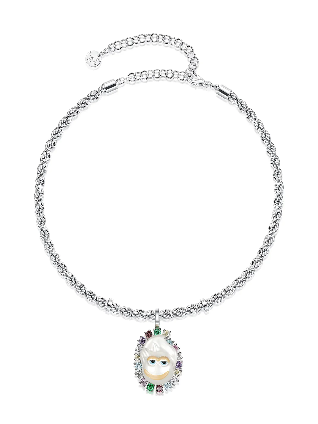 TysGrocery | Hand-Painted Pink Heart Face Pendant Necklace