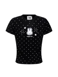 Languid Park | Embroidered Round Neck Short Sleeve T-Shirt