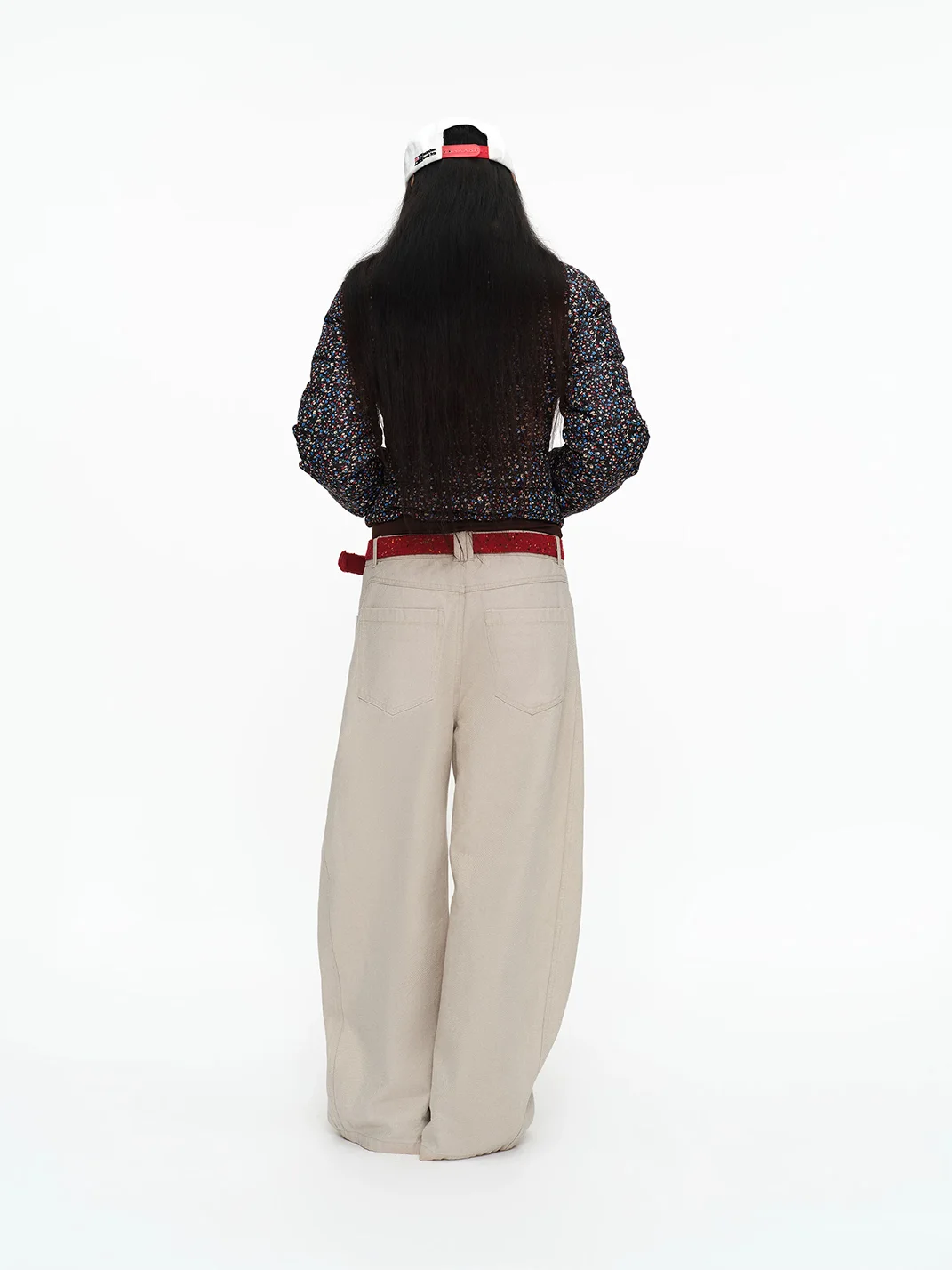 Oinimi | Colorful Speckled Wool Knit Red Belt