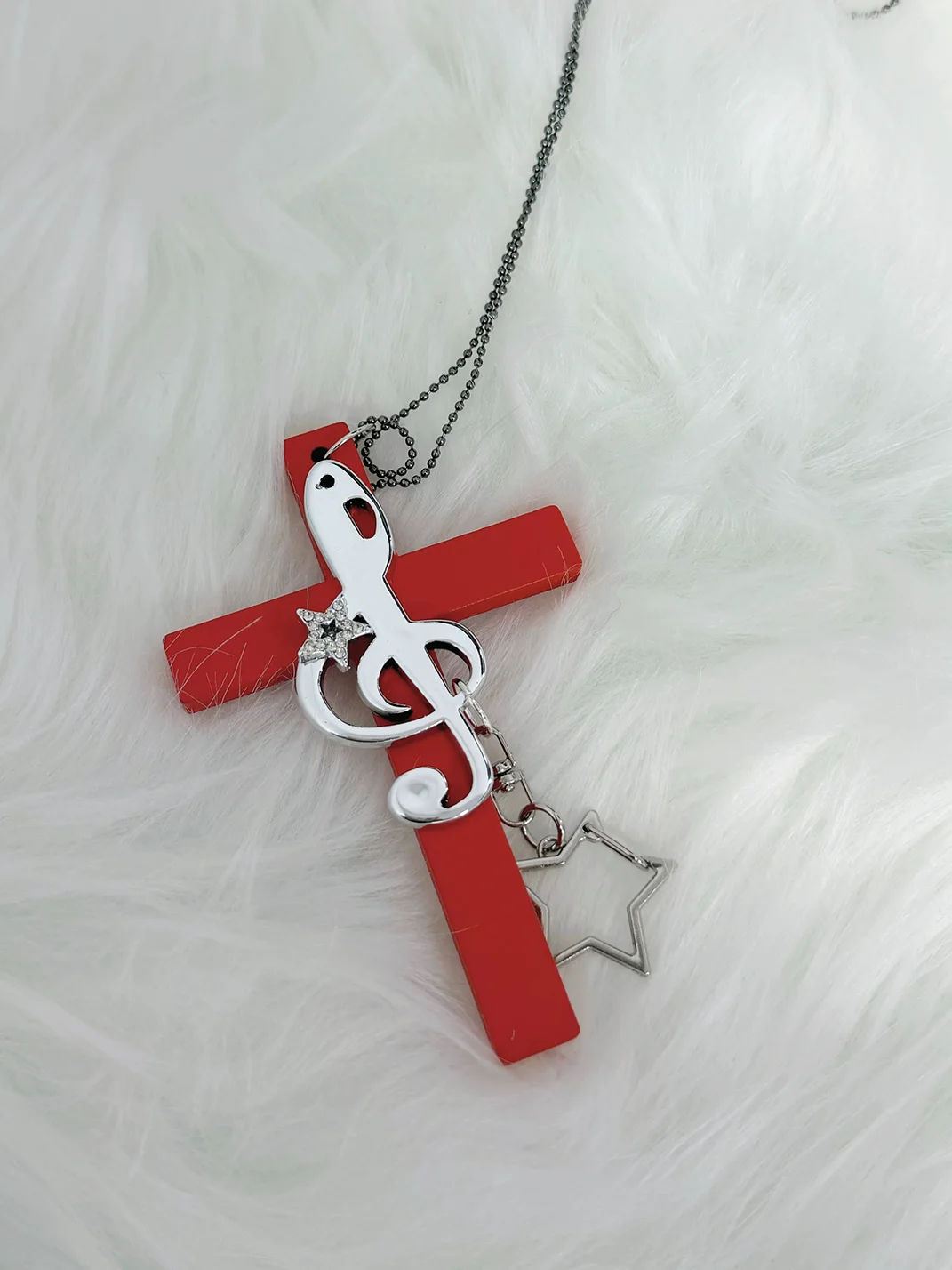 1GASTERINN | Cross Note Punk Necklace