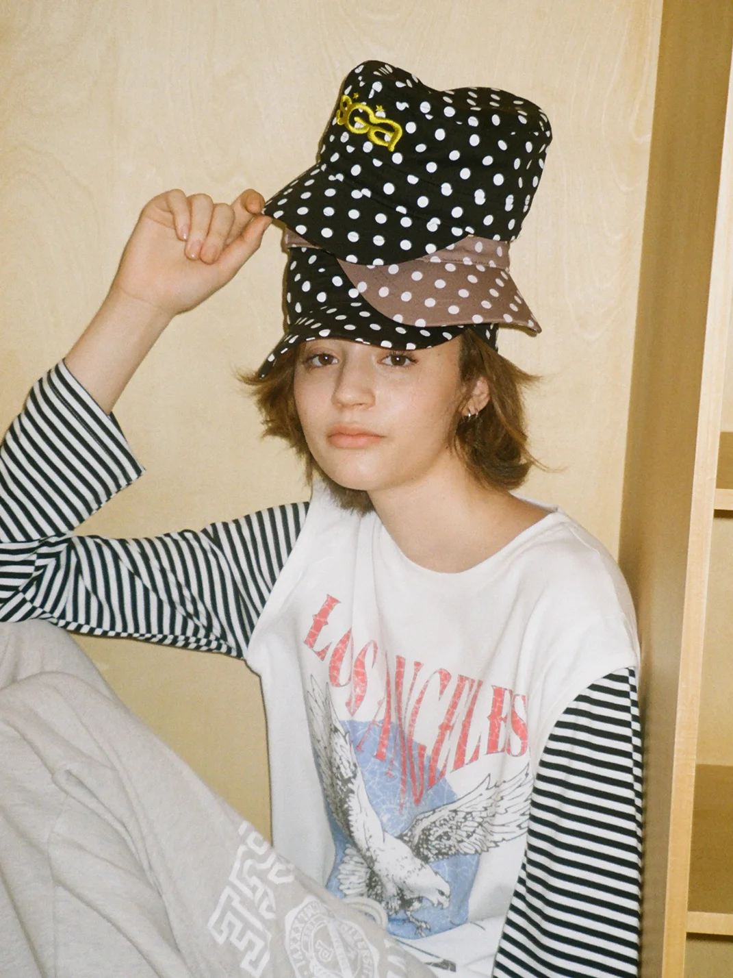 Ins Gale | InsGale Polka Dot Embroidered Vintage Cap