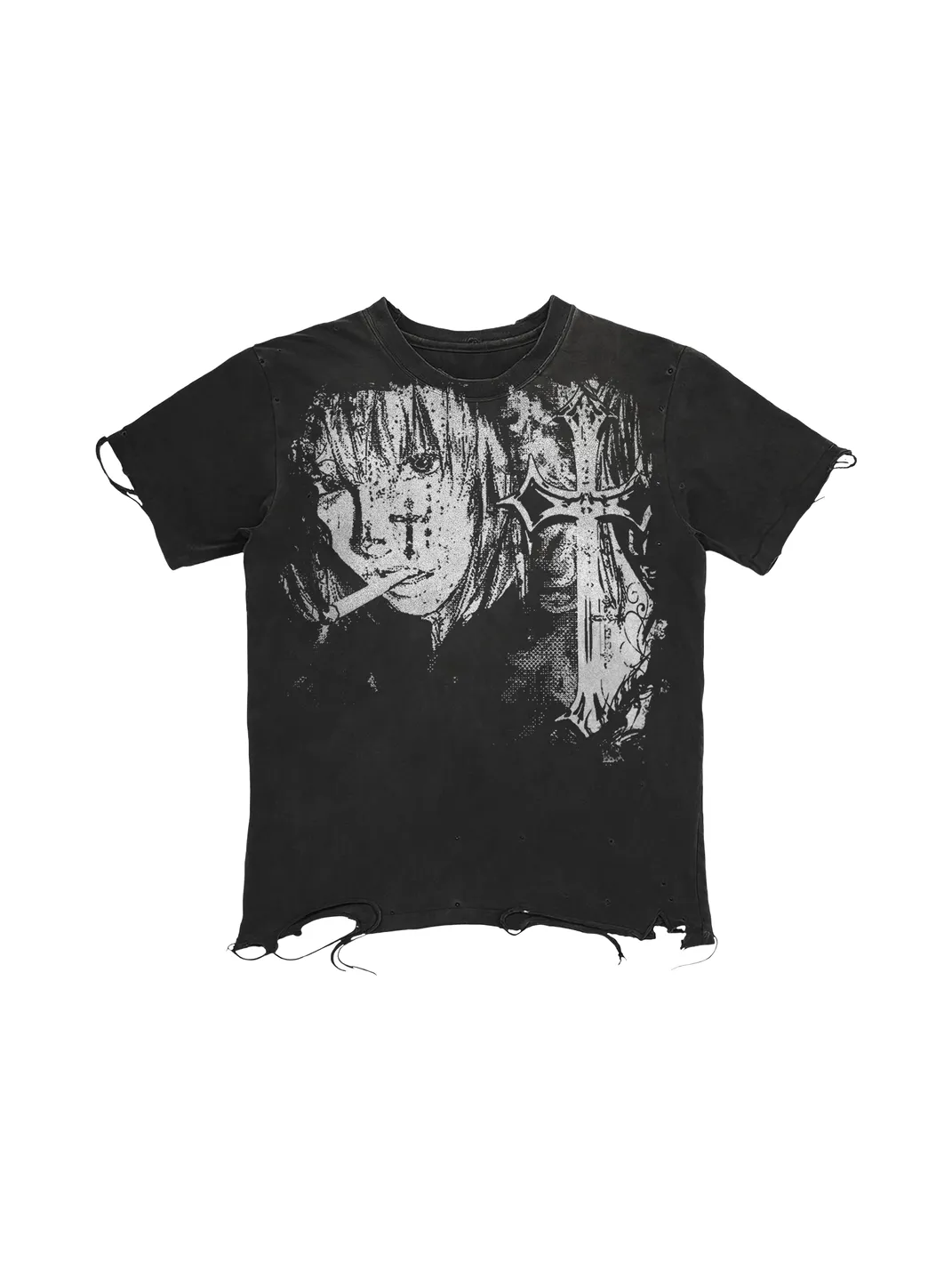 SHIBU | Distressed Punk Graphic Short-Sleeve T-Shirt