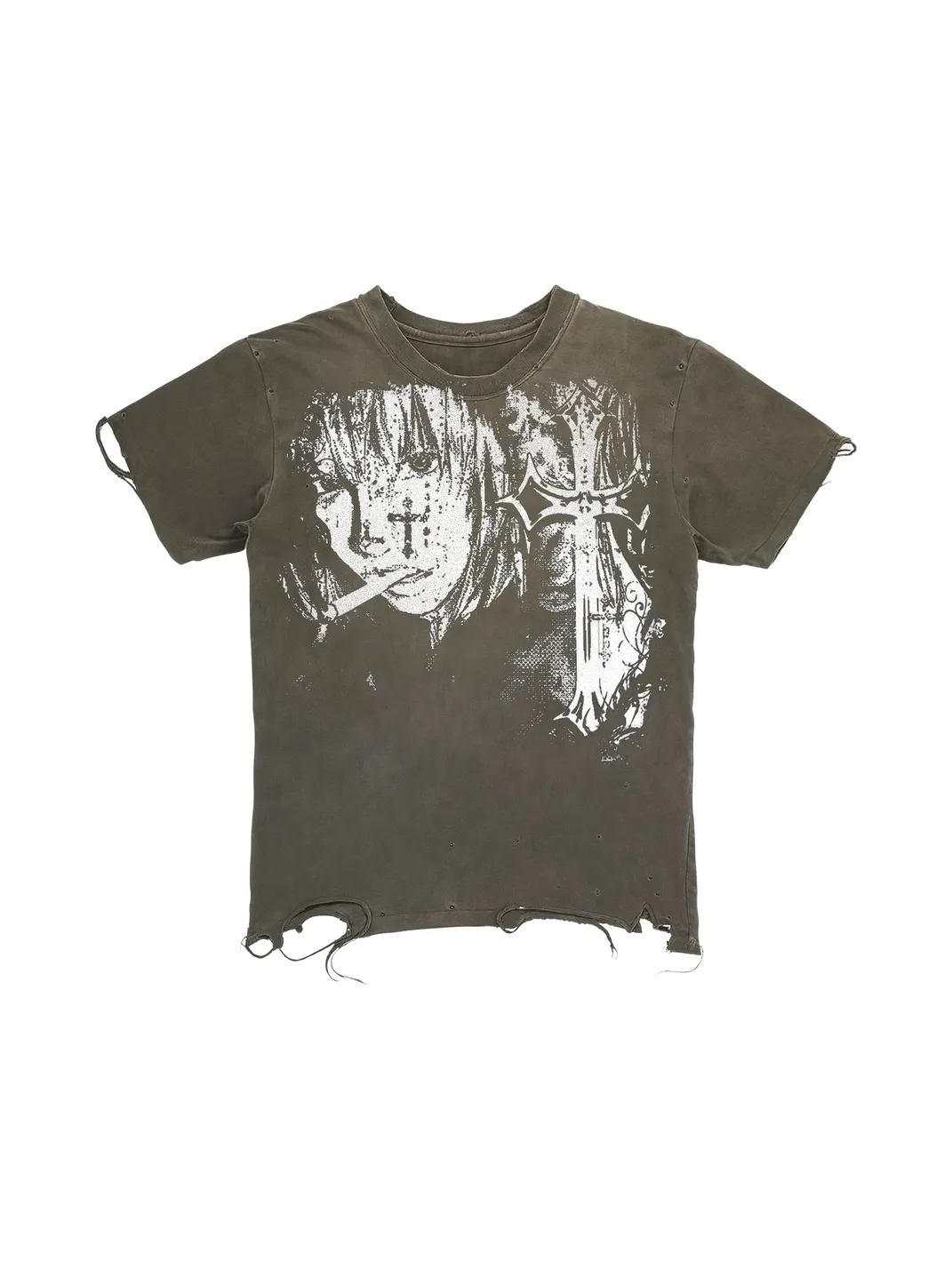 SHIBU | Distressed Punk Graphic Short-Sleeve T-Shirt
