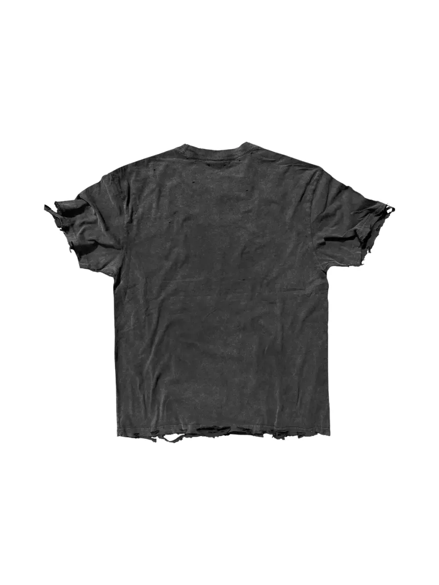 SHIBU | Distressed Washed Punk Graphic Short-Sleeve T-Shirt - 2
