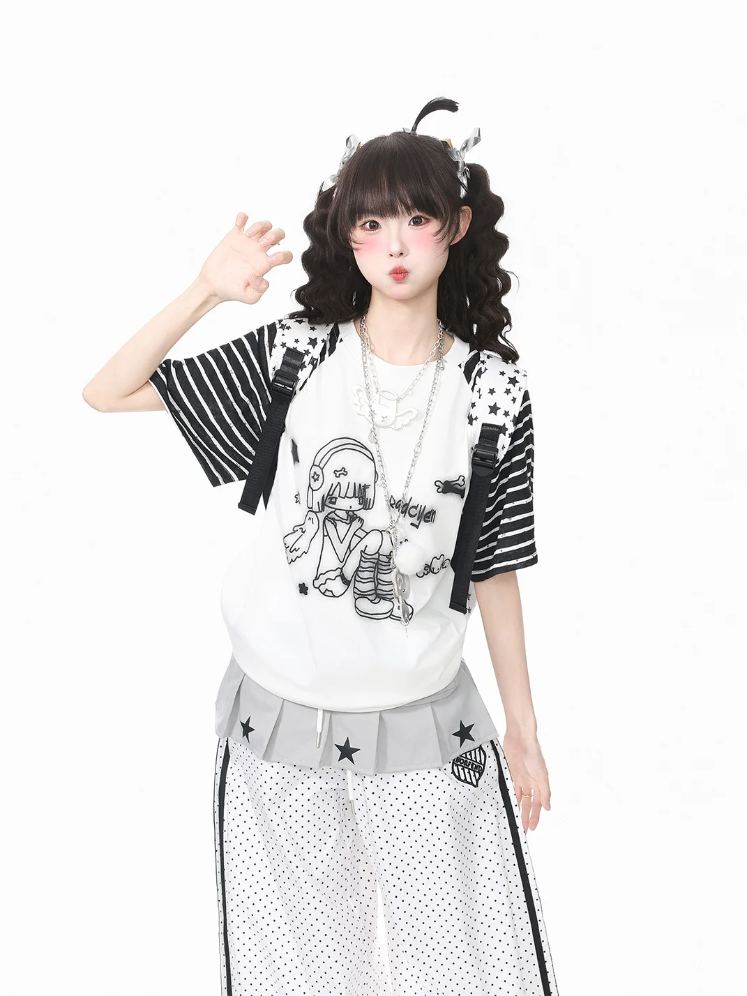 Languid Park | Women's Y2K Striped Short Sleeve T-Shirt