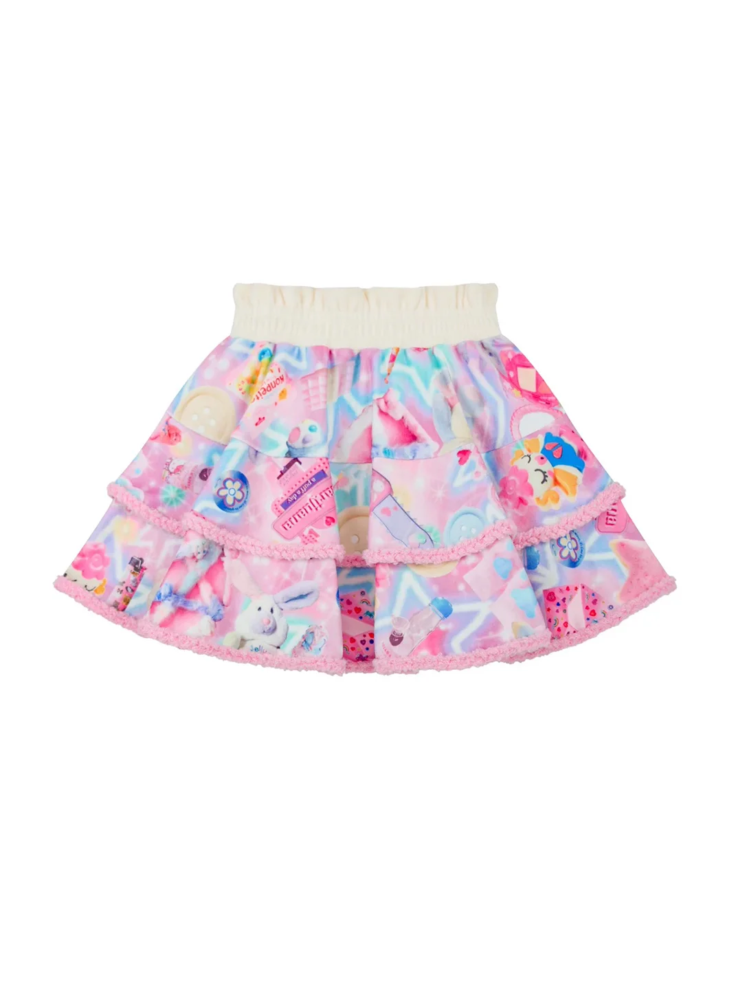 NIHONKIDS | Y2K Graphic Layered Mini Skirt