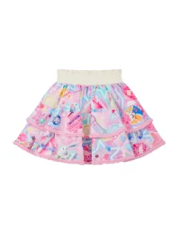 NIHONKIDS | Y2K Graphic Layered Mini Skirt