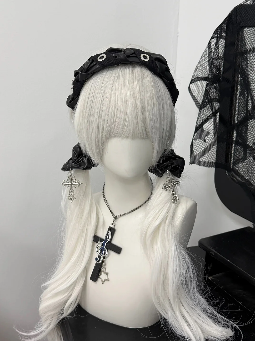 1GASTERINN | Dark Punk Bow Leather Headband
