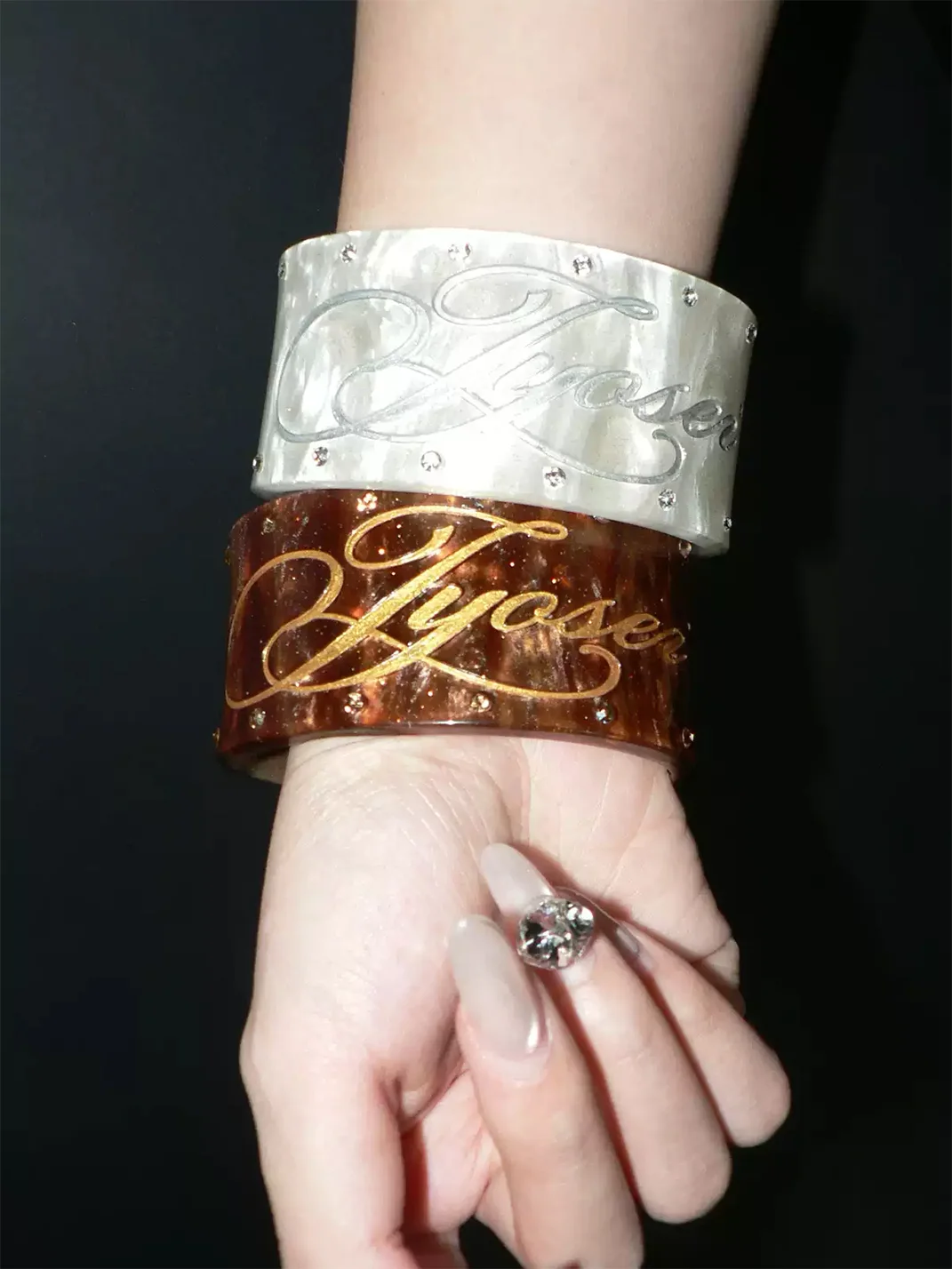 JYOSEI | Rhinestone Wide Open Cuff Bracelet