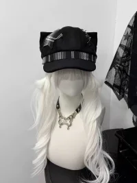 1GASTERINN | Black Punk Beret Hat