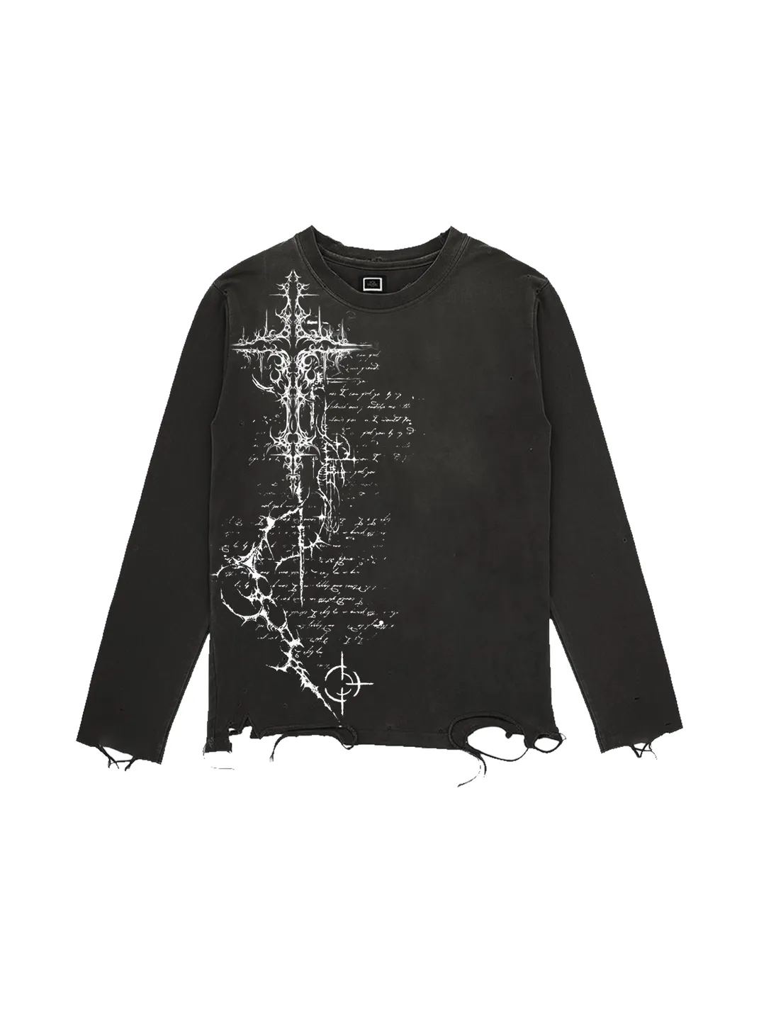SHIBU | Unisex Vintage Distressed Gothic Long Sleeve T-Shirt