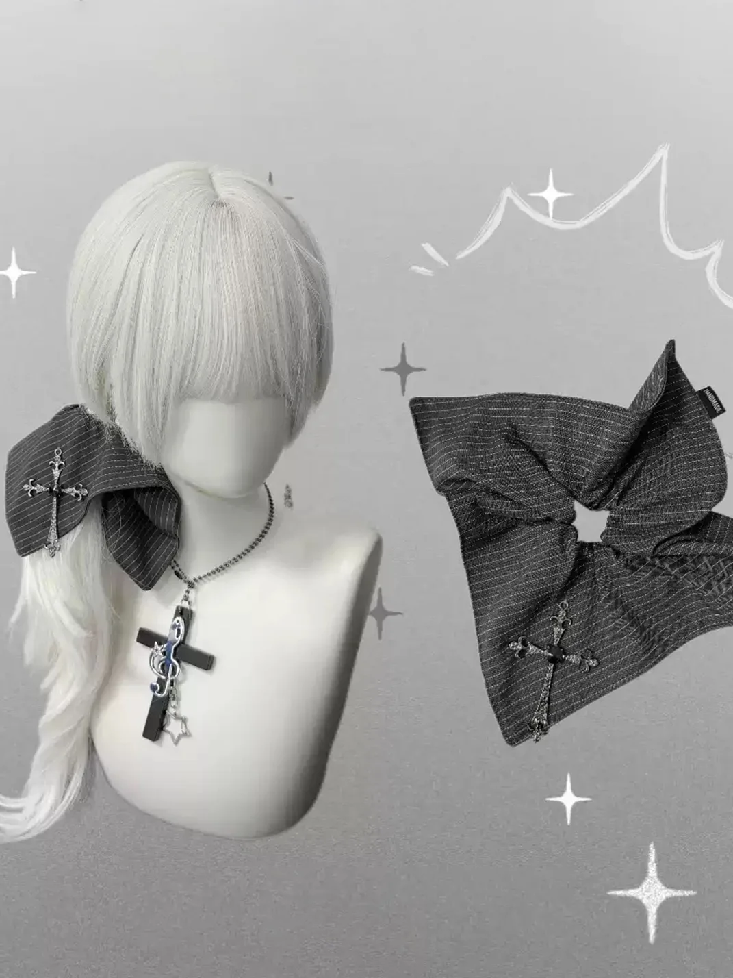 1GASTERINN | Cross Stripe Large Hair Tie