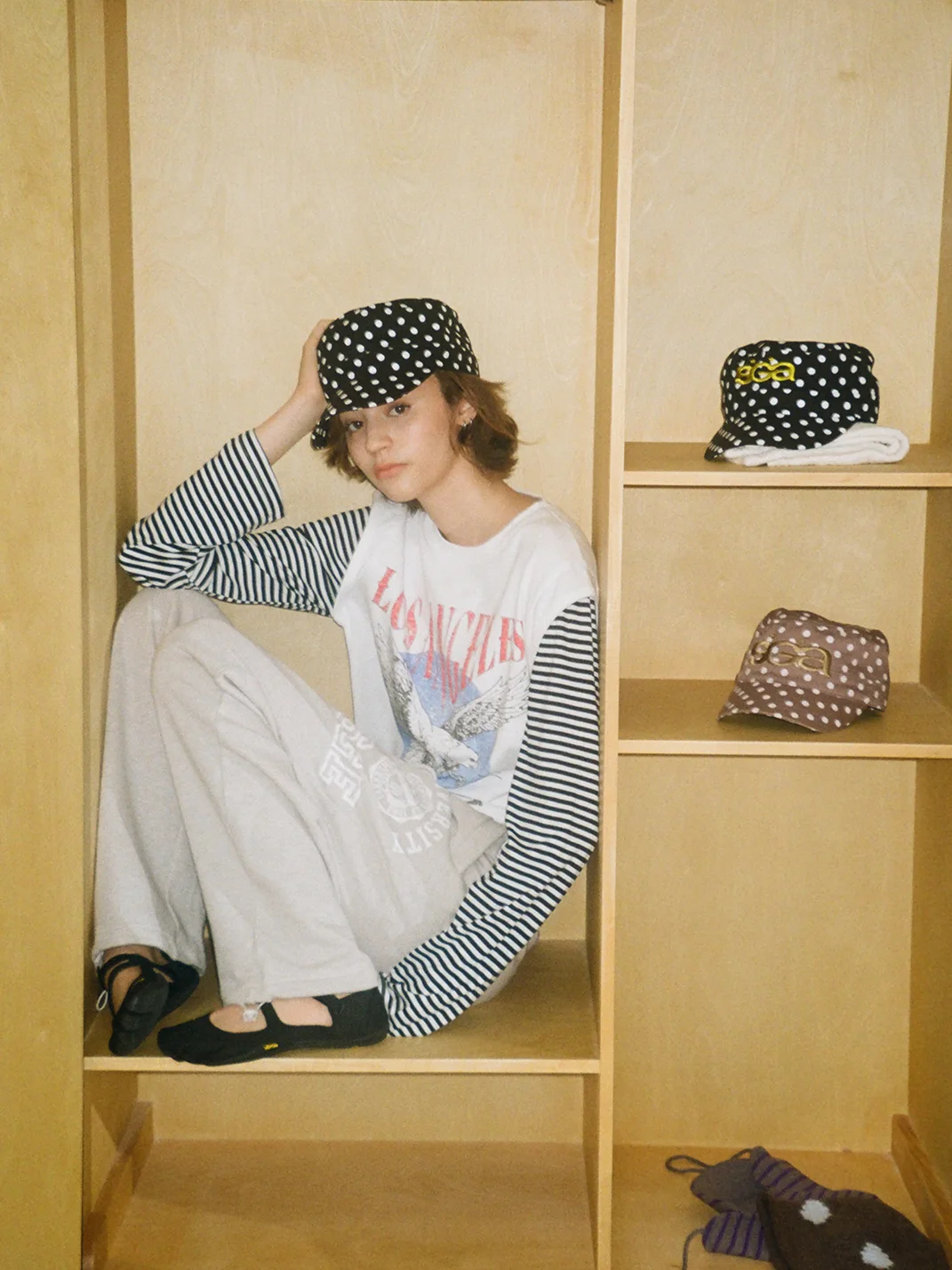 Ins Gale | InsGale Polka Dot Embroidered Vintage Cap