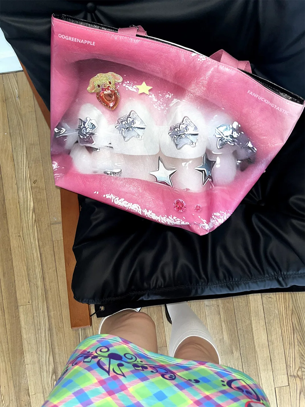 Oogreenapple | Pink Rhinestone Eye Tote Shoulder Bag