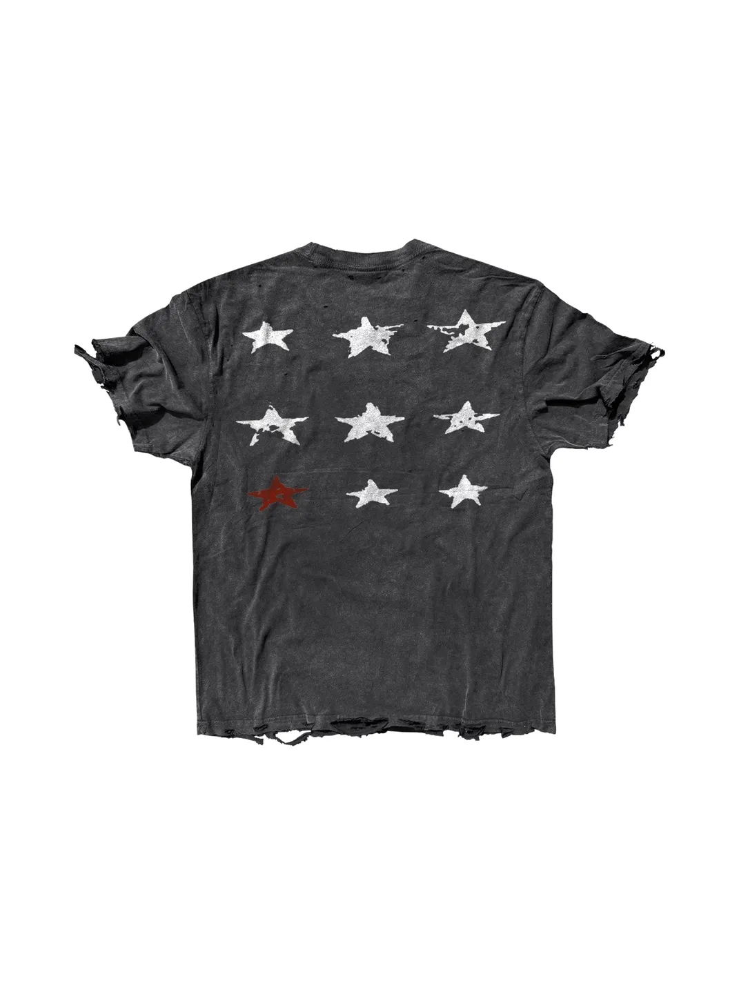 SHIBU | Distressed Star Print Washed Short-Sleeve T-Shirt