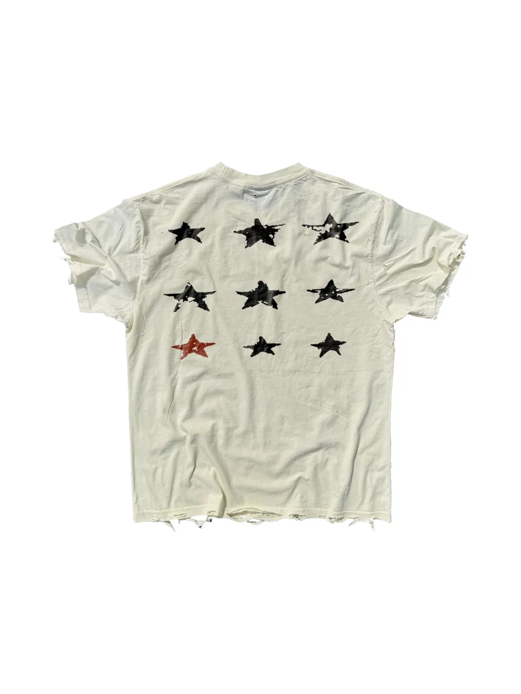 SHIBU | Distressed Star Print Washed Short-Sleeve T-Shirt