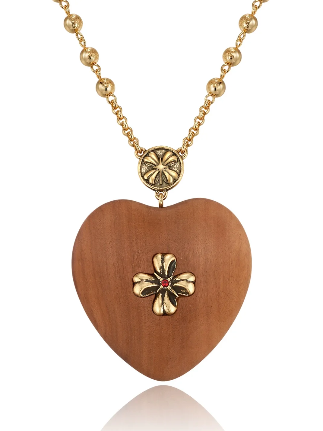 Tokokkino | Heart-Shaped Wooden Pendant Necklace
