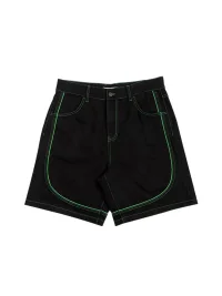 Avenue and Son | Contrast-Stitch Loose Denim Shorts